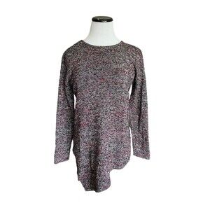 Womens Marled Asymmetrical Cashmere Blend Tunic Sweater Size XS Petite Luxury